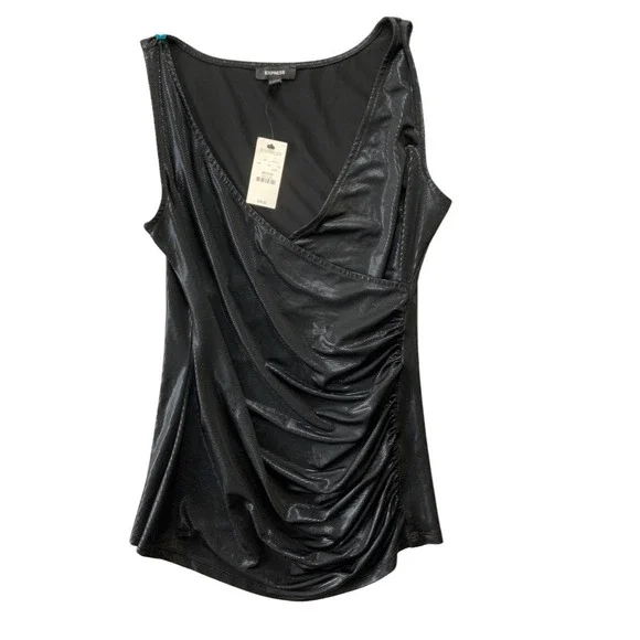 Vintage Women's Black Snake Boho Coachella Top Shirt Express M - Picture 4 of 4